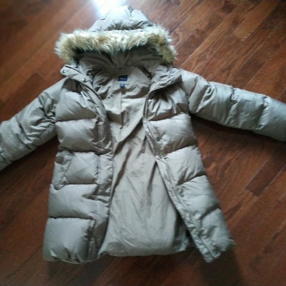 GAP Kids, girls down long parka, XL 12 - Picture 3 of 7